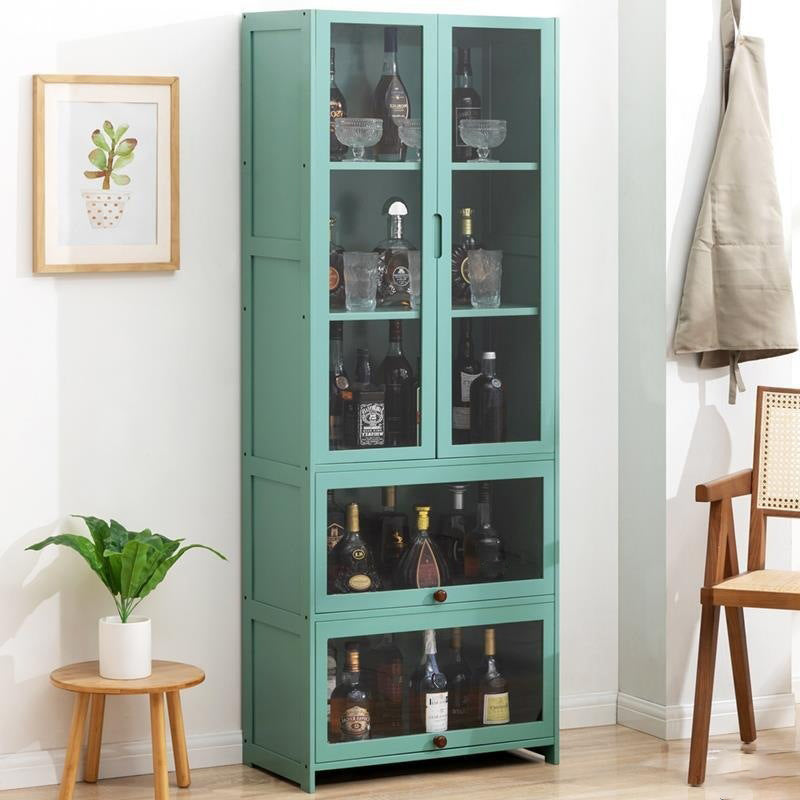 Portes en verre contemporaines Afficher le stand en bambou buffet Hutch avec portes