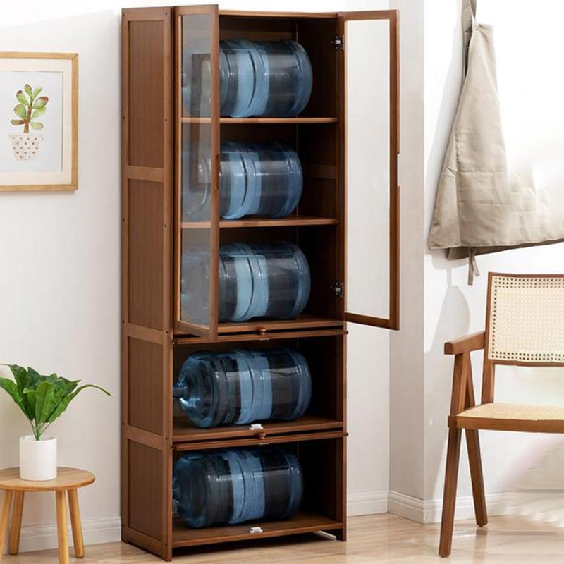 Porte di vetro contemporanee per il display di bambù Hutch buffet con porte