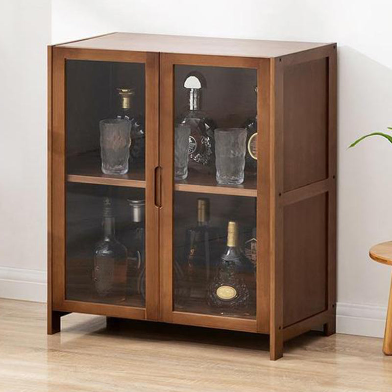 Porte di vetro contemporanee per il display di bambù Hutch buffet con porte