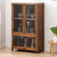 Porte di vetro contemporanee per il display di bambù Hutch buffet con porte