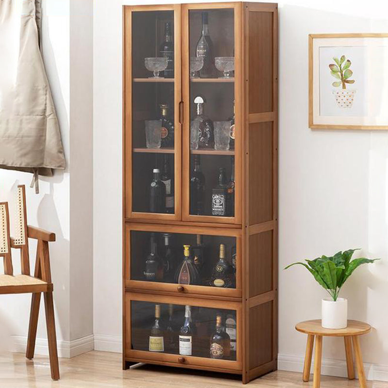 Portes en verre contemporaines Afficher le stand en bambou buffet Hutch avec portes