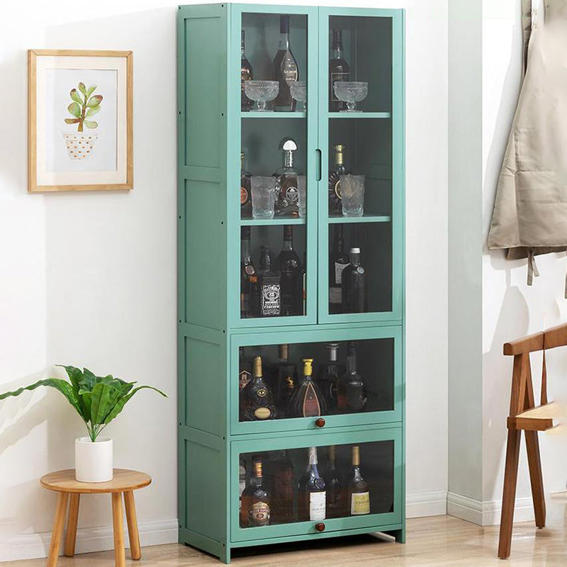 Porte di vetro contemporanee per il display di bambù Hutch buffet con porte