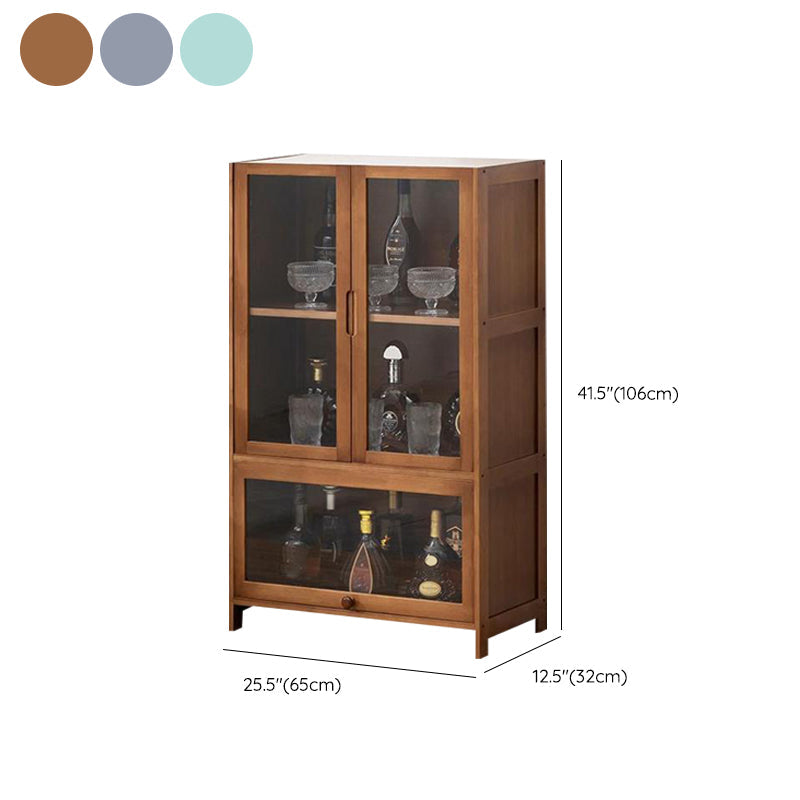Porte di vetro contemporanee per il display di bambù Hutch buffet con porte