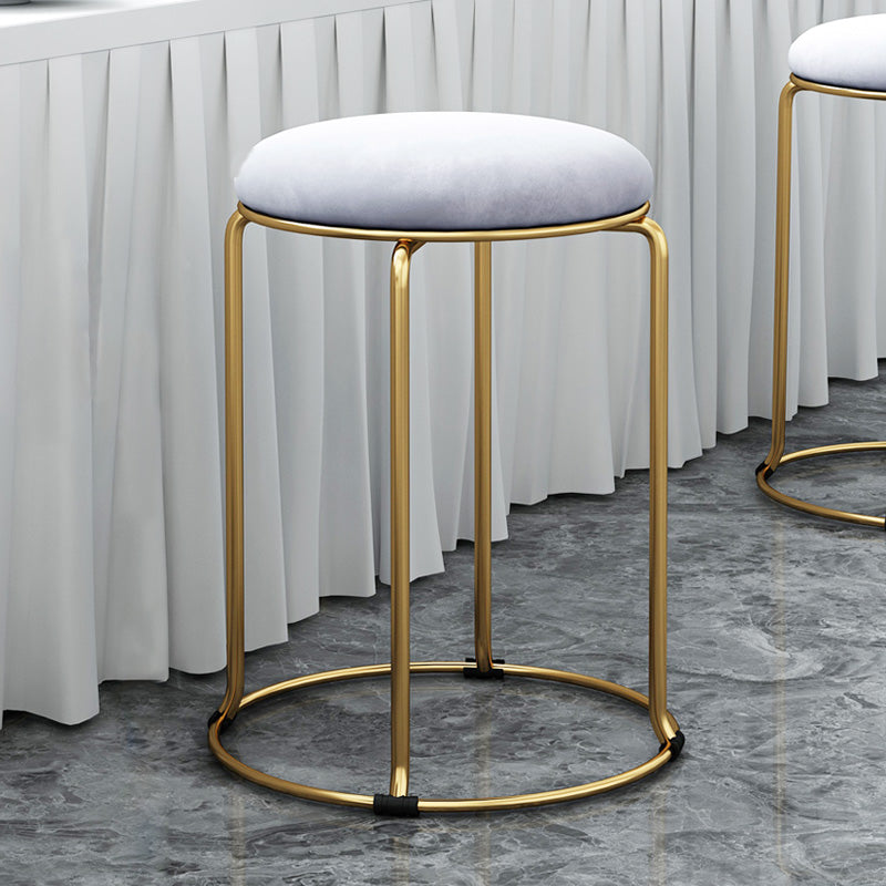 Glamourige Osmanische Samt tränenfeste Metallbeine Feste Farbe rund Ottomane