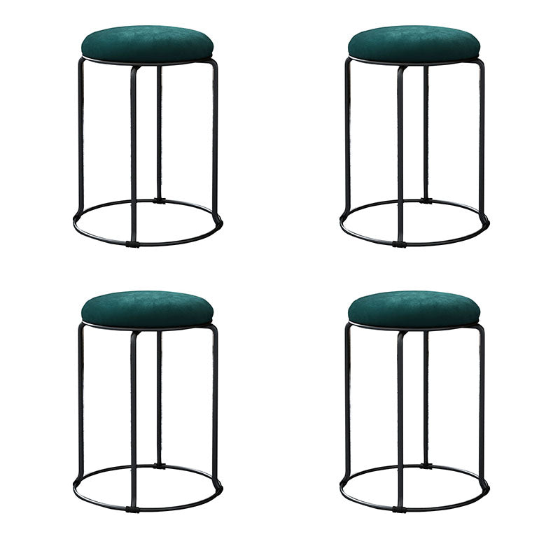 Glamourige Osmanische Samt tränenfeste Metallbeine Feste Farbe rund Ottomane