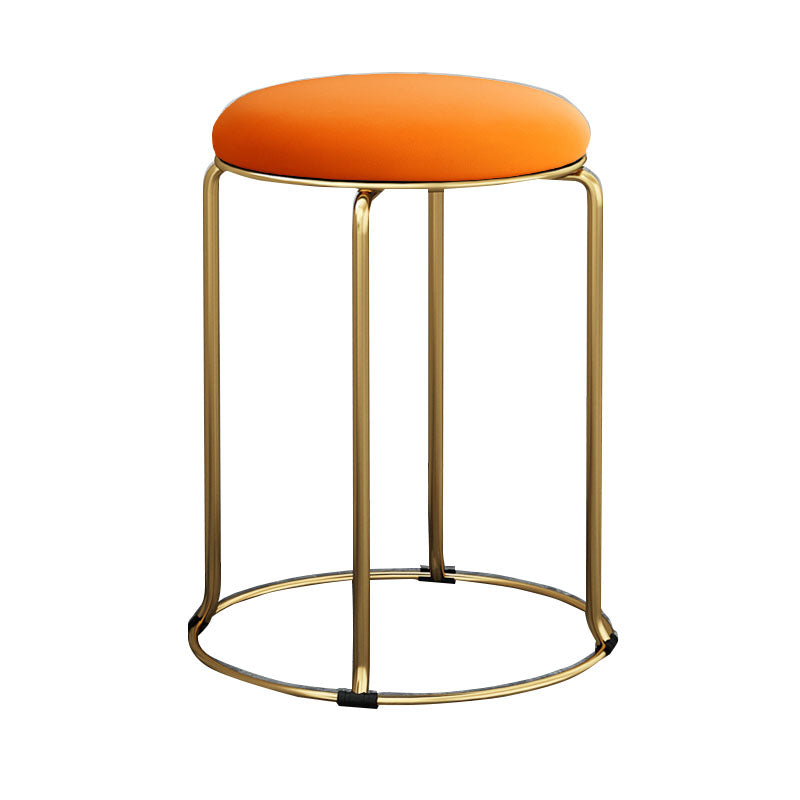 Glamourige Osmanische Samt tränenfeste Metallbeine Feste Farbe rund Ottomane