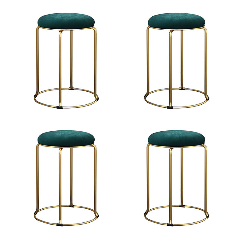 Glamourige Osmanische Samt tränenfeste Metallbeine Feste Farbe rund Ottomane