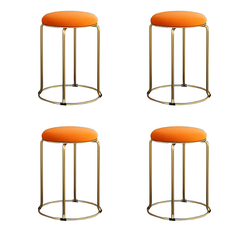 Glamourige Osmanische Samt tränenfeste Metallbeine Feste Farbe rund Ottomane