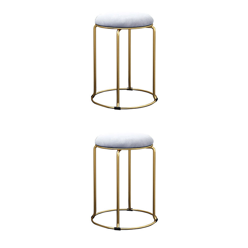 Glamourige Osmanische Samt tränenfeste Metallbeine Feste Farbe rund Ottomane