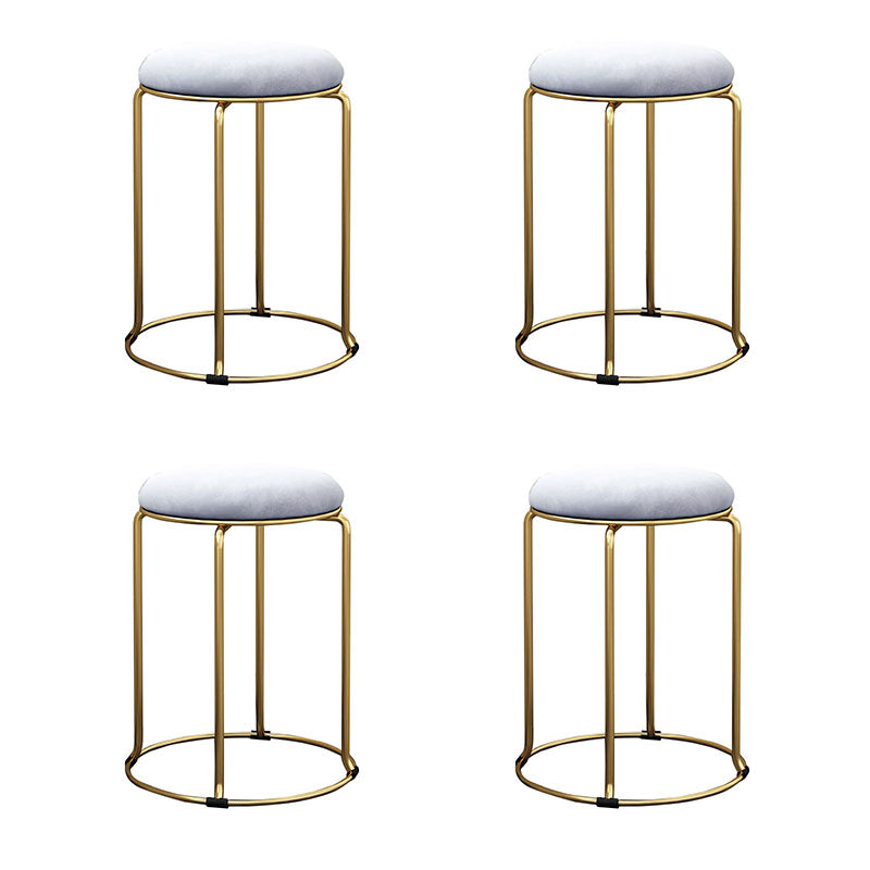 Glamourige Osmanische Samt tränenfeste Metallbeine Feste Farbe rund Ottomane