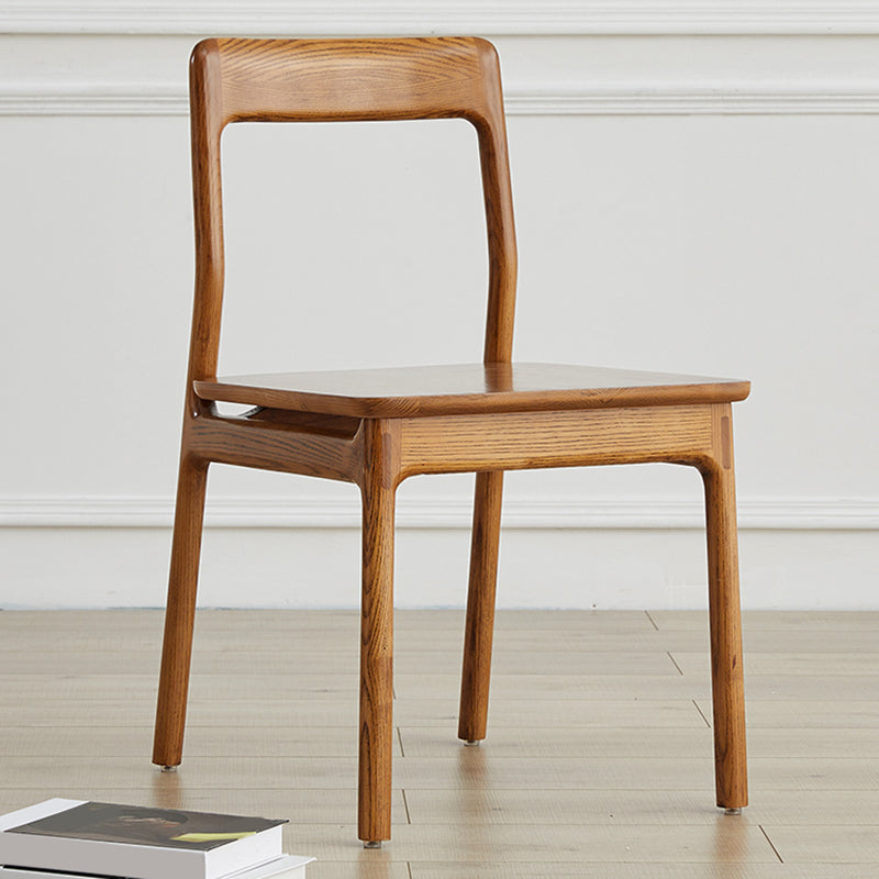 Indoor Solid Wood Dining Side Chair Brown Open Back Dining Side Chair 1 Piece Clearhalo 'Dining Chairs' 'Dining Tables & Seating' 'dining_chair' 'furn' 'furn_dining_chair' 'Furniture' 'Kitchen & Dining Furniture' 7341658