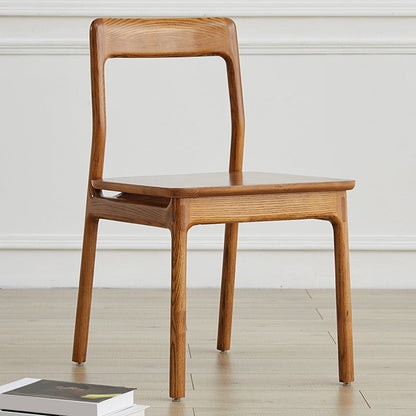 Indoor Solid Wood Dining Side Chair Brown Open Back Dining Side Chair 1 Piece Clearhalo 'Dining Chairs' 'Dining Tables & Seating' 'dining_chair' 'furn' 'furn_dining_chair' 'Furniture' 'Kitchen & Dining Furniture' 7341658