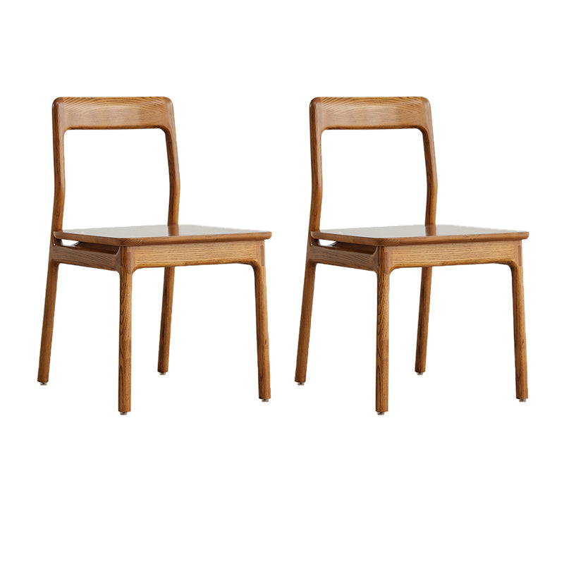 Indoor Solid Wood Dining Side Chair Brown Open Back Dining Side Chair 2 Piece Set Clearhalo 'Dining Chairs' 'Dining Tables & Seating' 'dining_chair' 'furn' 'furn_dining_chair' 'Furniture' 'Kitchen & Dining Furniture' 7341659