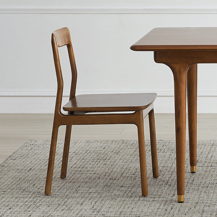 Indoor Solid Wood Dining Side Chair Brown Open Back Dining Side Chair Clearhalo 'Dining Chairs' 'Dining Tables & Seating' 'dining_chair' 'furn' 'furn_dining_chair' 'Furniture' 'Kitchen & Dining Furniture' 7341660