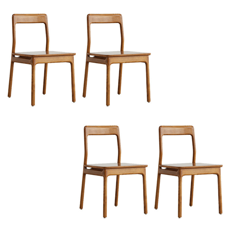 Indoor Solid Wood Dining Side Chair Brown Open Back Dining Side Chair 4 Piece Set Clearhalo 'Dining Chairs' 'Dining Tables & Seating' 'dining_chair' 'furn' 'furn_dining_chair' 'Furniture' 'Kitchen & Dining Furniture' 7341661