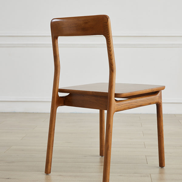 Indoor Solid Wood Dining Side Chair Brown Open Back Dining Side Chair Clearhalo 'Dining Chairs' 'Dining Tables & Seating' 'dining_chair' 'furn' 'furn_dining_chair' 'Furniture' 'Kitchen & Dining Furniture' 7341662