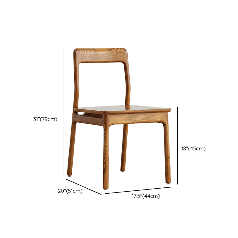 Indoor Solid Wood Dining Side Chair Brown Open Back Dining Side Chair Clearhalo 'Dining Chairs' 'Dining Tables & Seating' 'dining_chair' 'furn' 'furn_dining_chair' 'Furniture' 'Kitchen & Dining Furniture' 7341671
