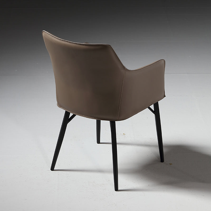 Binnen faux lederen eetkamerstoel metalen frame armstoel in grijs