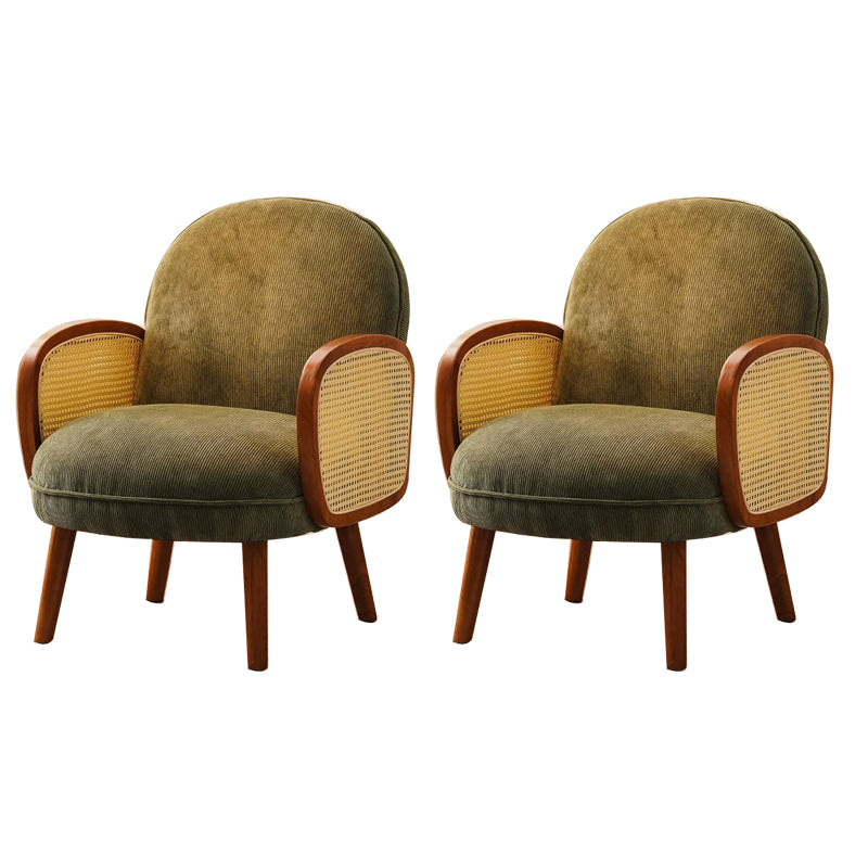Corduroy Lounge Chair Arms Included Side Chair for Living Room Green Corduroy 2 Piece Set Clearhalo 'Accent Chairs' 'accent_chairs' 'Chairs & Seating' 'furn' 'furn_accent_chairs' 'Furniture' 'Living Room Furniture' 7341827