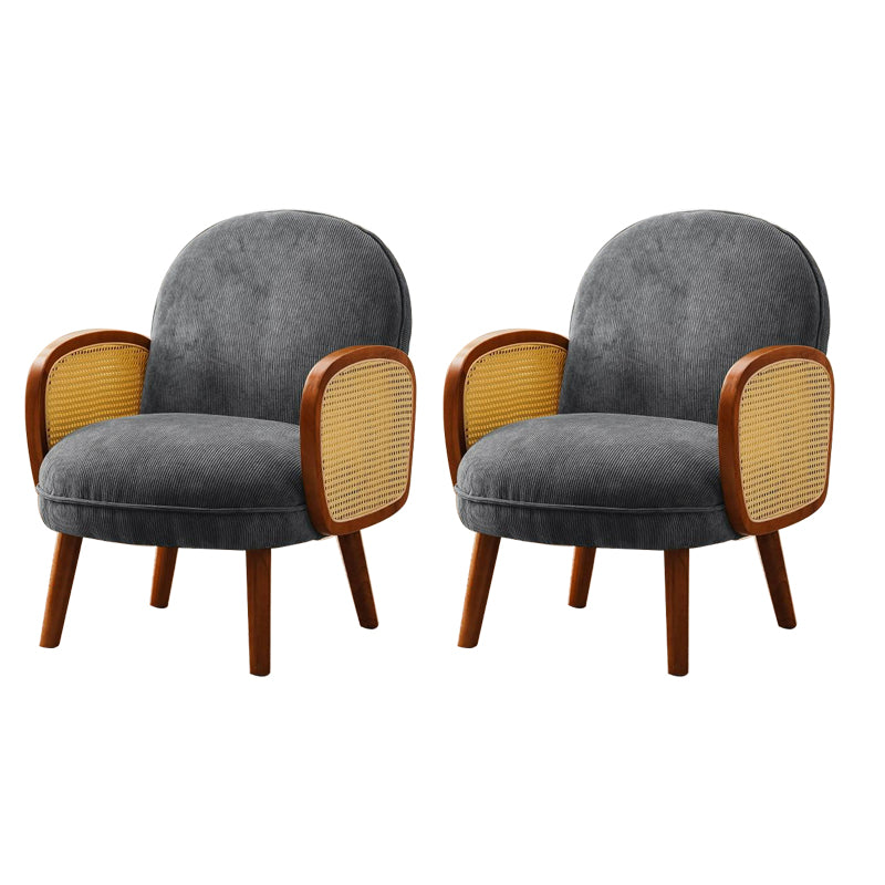 Corduroy Lounge Chair Arms Included Side Chair for Living Room Gray Corduroy 2 Piece Set Clearhalo 'Accent Chairs' 'accent_chairs' 'Chairs & Seating' 'furn' 'furn_accent_chairs' 'Furniture' 'Living Room Furniture' 7341835