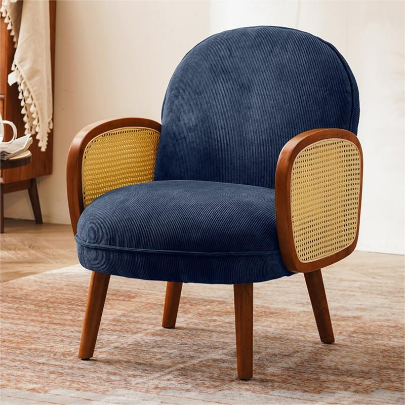 Corduroy Lounge Chair Arms Included Side Chair for Living Room Blue Corduroy 1 Piece Clearhalo 'Accent Chairs' 'accent_chairs' 'Chairs & Seating' 'furn' 'furn_accent_chairs' 'Furniture' 'Living Room Furniture' 7341837