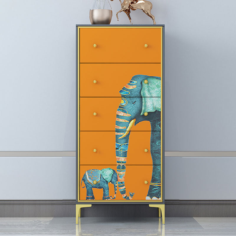 Cofre de lencería de madera con cofre vertical de almacenamiento glamoroso con cajones