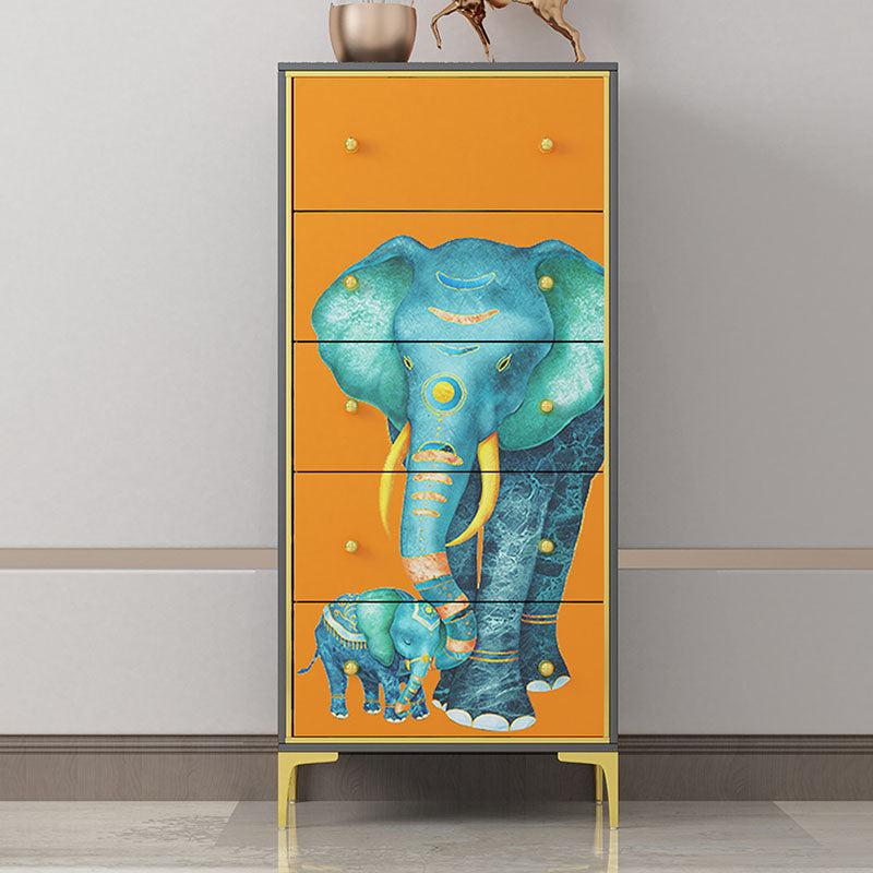 Cofre de lencería de madera con cofre vertical de almacenamiento glamoroso con cajones