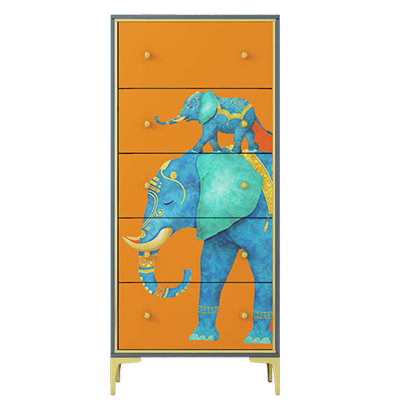 Cofre de lencería de madera con cofre vertical de almacenamiento glamoroso con cajones