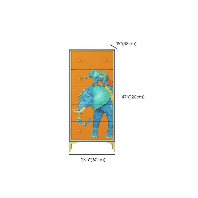 Cofre de lencería de madera con cofre vertical de almacenamiento glamoroso con cajones