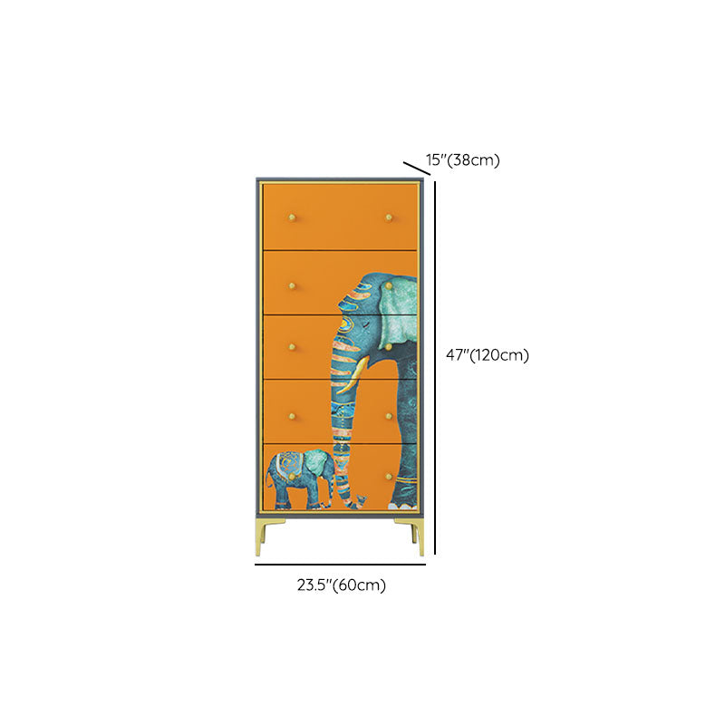Cofre de lencería de madera con cofre vertical de almacenamiento glamoroso con cajones
