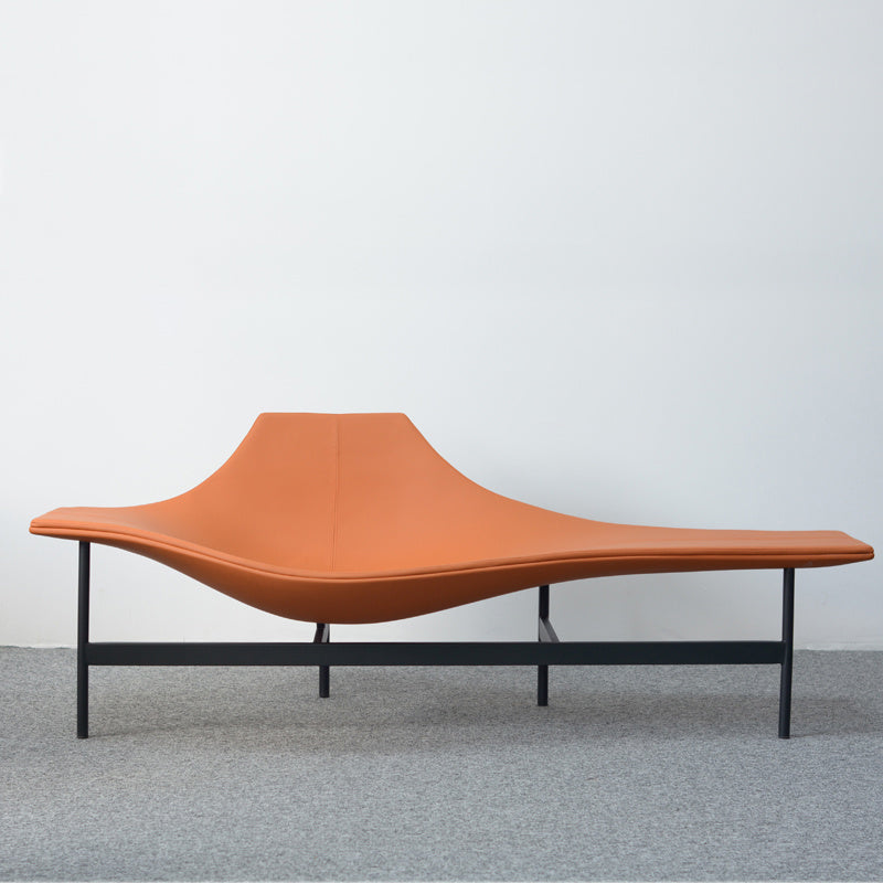 Modern Chaise Lounge Couch Solid Color Chaise Lounge for Living Room Orange Clearhalo 'Chairs & Seating' 'Chaise Lounge' 'chaise_lounge' 'furn' 'furn_chaise_lounge' 'Furniture' 'Living Room Furniture' 7342669