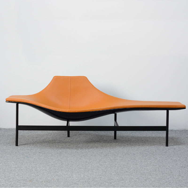 Modern Chaise Lounge Couch Solid Color Chaise Lounge for Living Room Brown Clearhalo 'Chairs & Seating' 'Chaise Lounge' 'chaise_lounge' 'furn' 'furn_chaise_lounge' 'Furniture' 'Living Room Furniture' 7342672