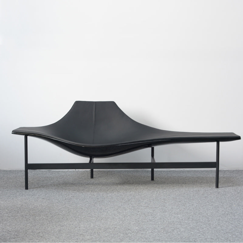 Modern Chaise Lounge Couch Solid Color Chaise Lounge for Living Room Black Clearhalo 'Chairs & Seating' 'Chaise Lounge' 'chaise_lounge' 'furn' 'furn_chaise_lounge' 'Furniture' 'Living Room Furniture' 7342674
