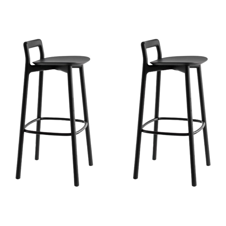 Scandinavian Solid Wood Bar Stool Living Room Faux Leather Counter Stools Black 2 Piece Set Clearhalo 'Bar Furniture' 'Bar Stools' 'bar_stools' 'furn' 'furn_bar_stools' 'Furniture' 'Kitchen & Dining Furniture' 7342730