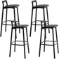 Scandinavian Solid Wood Bar Stool Living Room Faux Leather Counter Stools Black 4 Piece Set Clearhalo 'Bar Furniture' 'Bar Stools' 'bar_stools' 'furn' 'furn_bar_stools' 'Furniture' 'Kitchen & Dining Furniture' 7342731