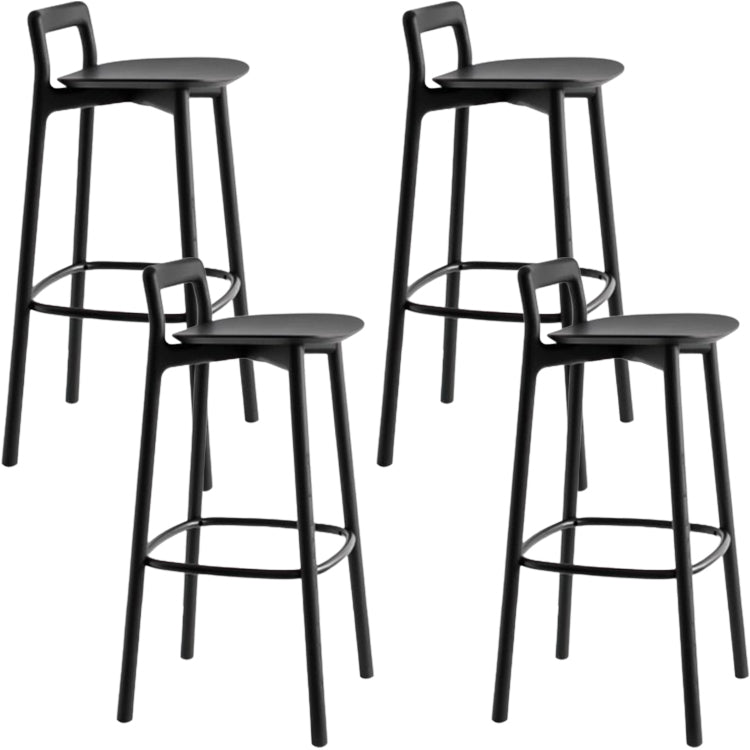Scandinavian Solid Wood Bar Stool Living Room Faux Leather Counter Stools Black 4 Piece Set Clearhalo 'Bar Furniture' 'Bar Stools' 'bar_stools' 'furn' 'furn_bar_stools' 'Furniture' 'Kitchen & Dining Furniture' 7342731