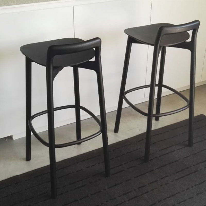Scandinavian Solid Wood Bar Stool Living Room Faux Leather Counter Stools Clearhalo 'Bar Furniture' 'Bar Stools' 'bar_stools' 'furn' 'furn_bar_stools' 'Furniture' 'Kitchen & Dining Furniture' 7342732