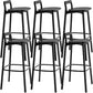 Scandinavian Solid Wood Bar Stool Living Room Faux Leather Counter Stools Black 6 Piece Set Clearhalo 'Bar Furniture' 'Bar Stools' 'bar_stools' 'furn' 'furn_bar_stools' 'Furniture' 'Kitchen & Dining Furniture' 7342734
