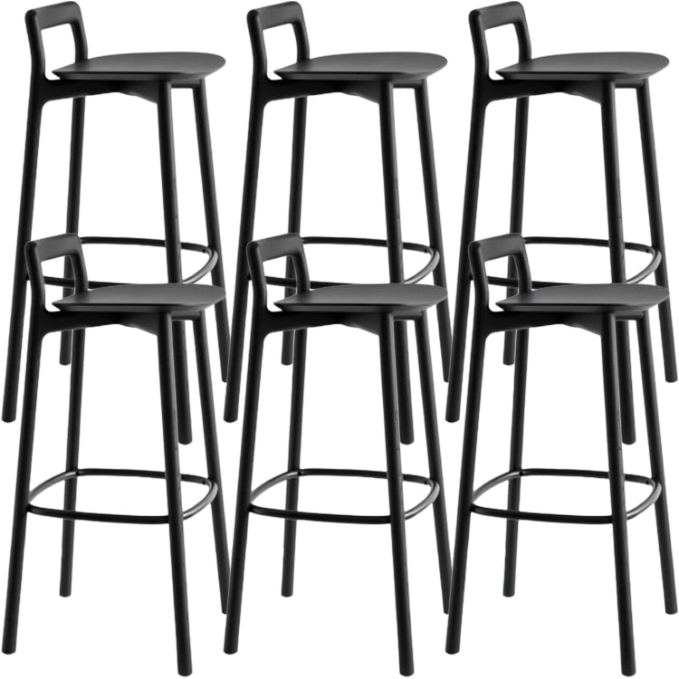Scandinavian Solid Wood Bar Stool Living Room Faux Leather Counter Stools Black 6 Piece Set Clearhalo 'Bar Furniture' 'Bar Stools' 'bar_stools' 'furn' 'furn_bar_stools' 'Furniture' 'Kitchen & Dining Furniture' 7342734