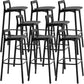 Scandinavian Solid Wood Bar Stool Living Room Faux Leather Counter Stools Black 8 Piece Set Clearhalo 'Bar Furniture' 'Bar Stools' 'bar_stools' 'furn' 'furn_bar_stools' 'Furniture' 'Kitchen & Dining Furniture' 7342735