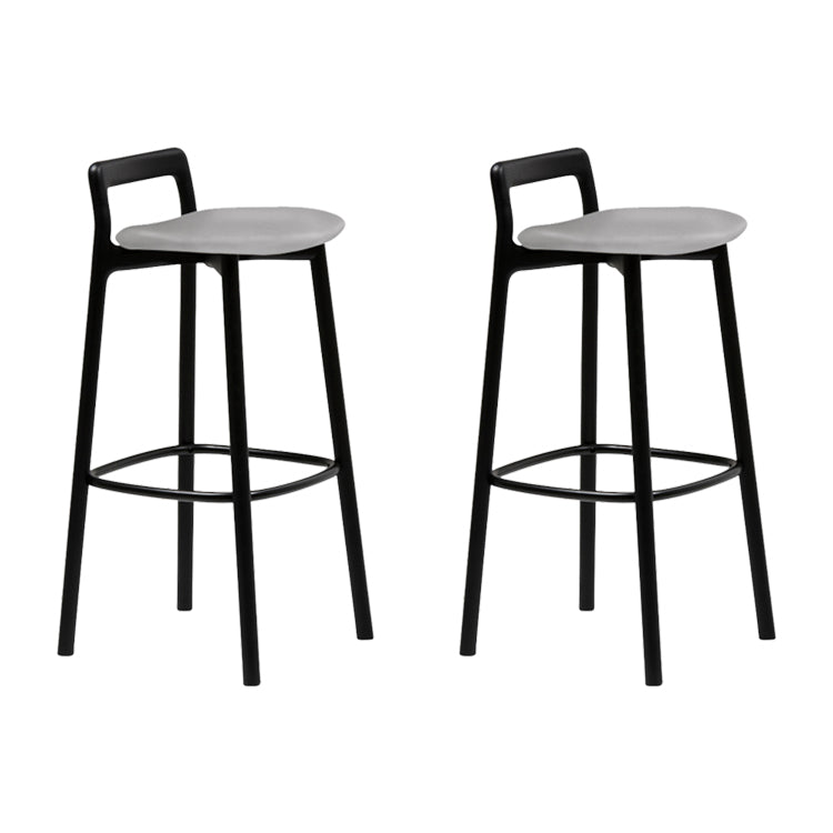 Scandinavian Solid Wood Bar Stool Living Room Faux Leather Counter Stools Gray 2 Piece Set Clearhalo 'Bar Furniture' 'Bar Stools' 'bar_stools' 'furn' 'furn_bar_stools' 'Furniture' 'Kitchen & Dining Furniture' 7342738