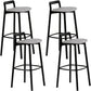 Scandinavian Solid Wood Bar Stool Living Room Faux Leather Counter Stools Gray 4 Piece Set Clearhalo 'Bar Furniture' 'Bar Stools' 'bar_stools' 'furn' 'furn_bar_stools' 'Furniture' 'Kitchen & Dining Furniture' 7342740
