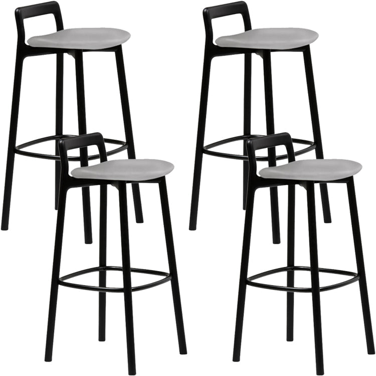Scandinavian Solid Wood Bar Stool Living Room Faux Leather Counter Stools Gray 4 Piece Set Clearhalo 'Bar Furniture' 'Bar Stools' 'bar_stools' 'furn' 'furn_bar_stools' 'Furniture' 'Kitchen & Dining Furniture' 7342740