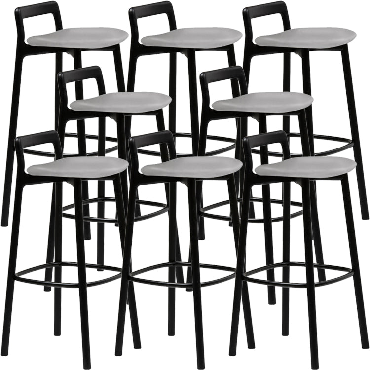 Scandinavian Solid Wood Bar Stool Living Room Faux Leather Counter Stools Gray 8 Piece Set Clearhalo 'Bar Furniture' 'Bar Stools' 'bar_stools' 'furn' 'furn_bar_stools' 'Furniture' 'Kitchen & Dining Furniture' 7342742