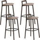 Scandinavian Solid Wood Bar Stool Living Room Faux Leather Counter Stools Brown 4 Piece Set Clearhalo 'Bar Furniture' 'Bar Stools' 'bar_stools' 'furn' 'furn_bar_stools' 'Furniture' 'Kitchen & Dining Furniture' 7342744