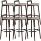 Scandinavian Solid Wood Bar Stool Living Room Faux Leather Counter Stools Brown 6 Piece Set Clearhalo 'Bar Furniture' 'Bar Stools' 'bar_stools' 'furn' 'furn_bar_stools' 'Furniture' 'Kitchen & Dining Furniture' 7342745