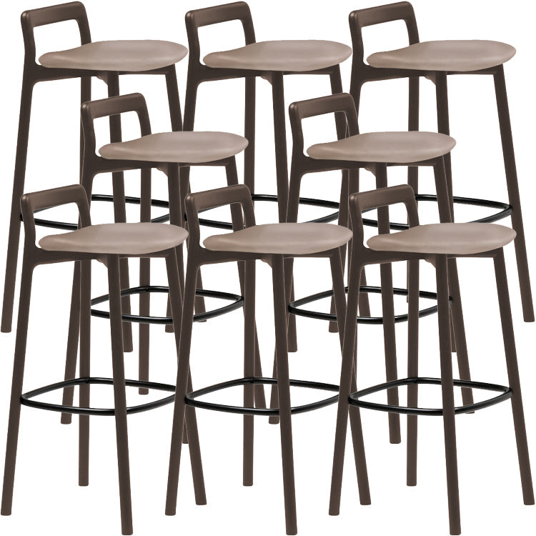 Scandinavian Solid Wood Bar Stool Living Room Faux Leather Counter Stools Brown 8 Piece Set Clearhalo 'Bar Furniture' 'Bar Stools' 'bar_stools' 'furn' 'furn_bar_stools' 'Furniture' 'Kitchen & Dining Furniture' 7342746