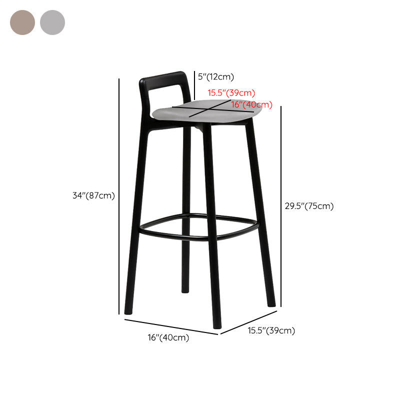 Scandinavian Solid Wood Bar Stool Living Room Faux Leather Counter Stools Clearhalo 'Bar Furniture' 'Bar Stools' 'bar_stools' 'furn' 'furn_bar_stools' 'Furniture' 'Kitchen & Dining Furniture' 7342748