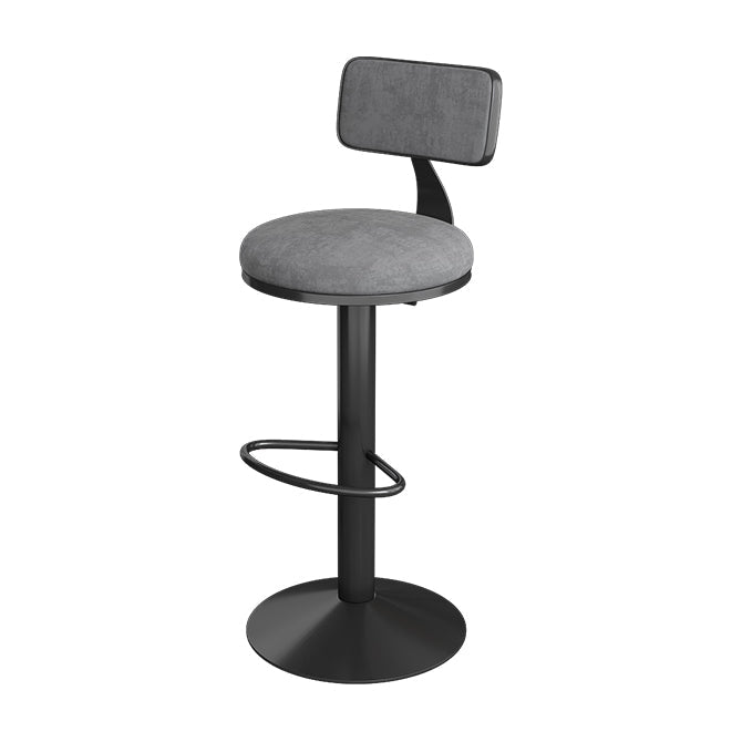 Industrial Bar Stools Low Back Dining Stools with Metal Base