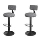 Industrial Bar Stools Low Back Dining Stools with Metal Base